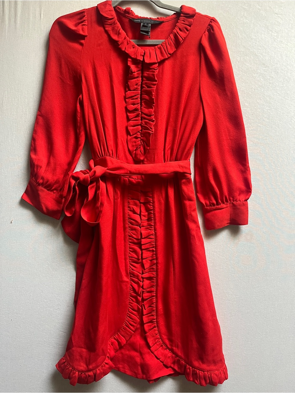 Marc by Marc Jacobs Silk Ruffle Wrap Dress Belted 2